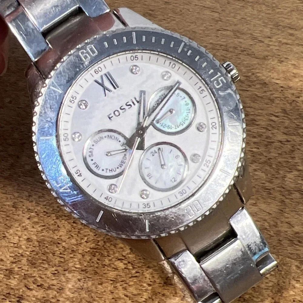 Lot Of 2 Fossil Stella ES3098 & Sydney ES-3069 Women's Stainless Steel Watch Lot